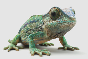 Obraz premium Detailed of Isolated Exotic Animal on White Background, Showcasing Vibrant Colors and Intricate Texture for Wildlife Enthusiasts and Educational Purposes