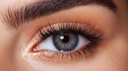 Obraz premium A captivating close-up image highlighting the intricate details and beauty of a human eye, showcasing textures and colors with remarkable clarity