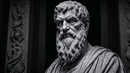 Fototapeta premium Marble statue of a Greek philosopher