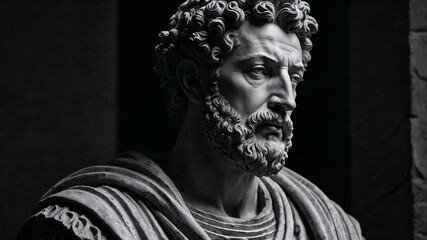 Marble statue of a Greek philosopher