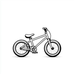 Fototapeta premium Illustration of a bicycle with a sleek and modern design on a white isolated background.