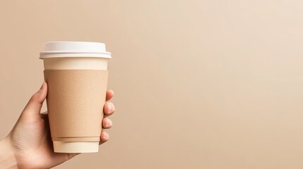 Warm coffee cup in hand, a cozy moment of comfort and relaxation for your morning or afternoon break