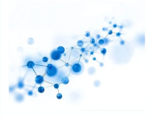 Obraz premium Abstract molecular structure in blue tones on a light background.