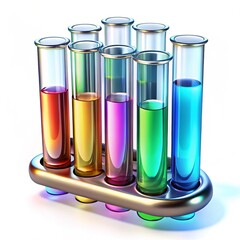 Test tubes isolated on white. Laboratory glassware