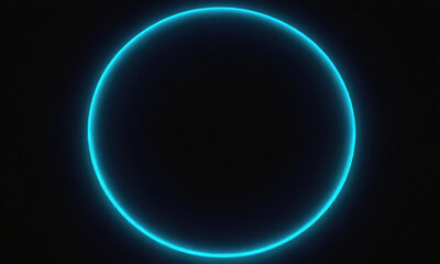 Obraz premium A glowing blue circle illuminates a dark background