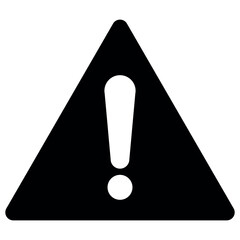 Other danger ahead sign, exclamation mark in triangle symbol, black and white illustration isolated on white