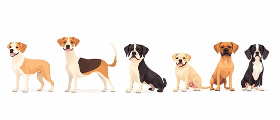 Obraz premium Dog Illustration Bundle for Pet Products and Accessories