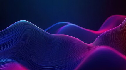 Abstract Blue and Pink Wavy Lines