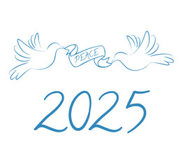 Peace 2025 symbol icon illustration	