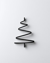 Minimalist Wire Art Depicting a Christmas Tree, Perfect for Modern Decor and Festive Design Inspiration, Ideal for Interior Spaces and Holiday Themes