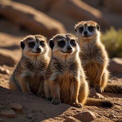 Obraz premium meerkat on guard duty
