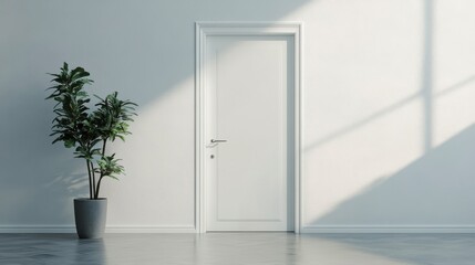Modern door design displayed on a white wall