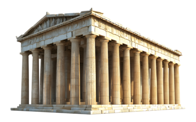 Ancient Greek temple on a transparent background. isolated background.