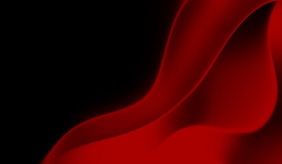 Abstract red and black background, red liquid color smooth flowing wave and curve as a border, copy space, illustration design for banner, template