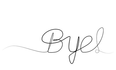 continuous drawing of the word goodbye in one line. vector