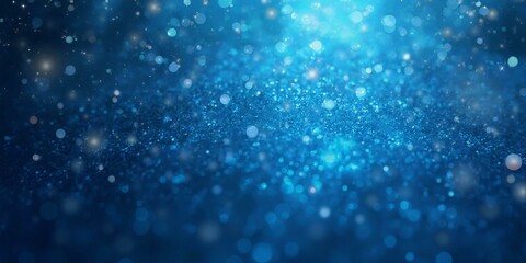 Obraz premium Deep Blue Ocean With Sparkling Glowing Orbs And Underwater Effect