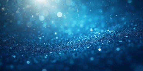 Obraz premium Iridescent Blue Glittery Texture With Bokeh Light Effects In Underwater-Like Ambiance