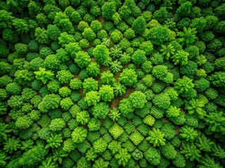 A mesmerizing geometric pattern unfolds in the verdant canopy, captured from above.