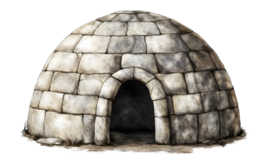 Ancient igloo isolated on a transparent background
