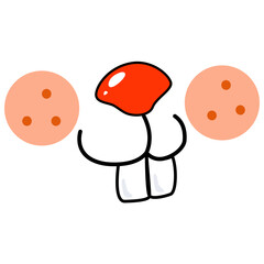 A bunny face with nose and teeth. Vector illustration.