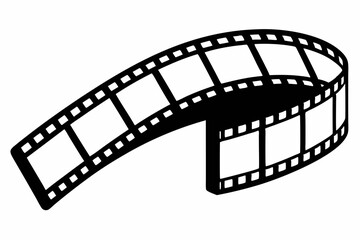 Obraz premium Filmstrip, Film strip vector icon, film strip frame silhouette vector illustration