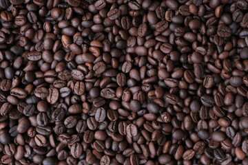 Roasted coffee beans for background