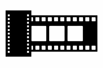 Filmstrip, Film strip vector icon, film strip frame silhouette vector illustration