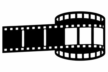 Filmstrip, Film strip vector icon, film strip frame silhouette vector illustration