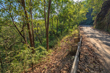 Beautiful Sunset view of satpura mountain range, View from Priyadarshini Point, Pachmarhi, Madhya Pradesh, India.