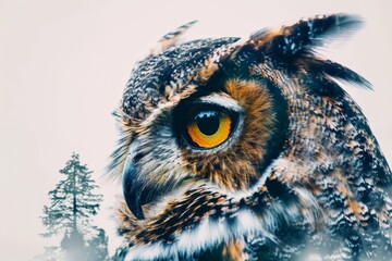 Majestic Owl in Enchanted Forest Setting