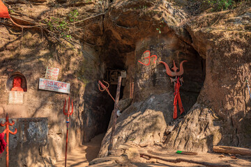 Pachmarhi, Madhya Pradesh, India - October 26 2018 : Bada mahadev temple in pachmarhi.