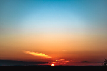 Beautiful orange sunset, golden hour, backgrounds