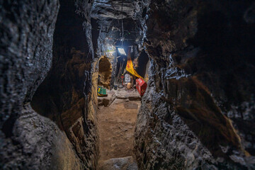 Pachmarhi, Madhya Pradesh, India - October 26 2018 : Bada mahadev temple in pachmarhi.