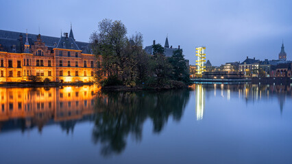 Fototapeta premium November 5, 2024. The Hague, The Netherlands. Dutch Gouverment building at night.