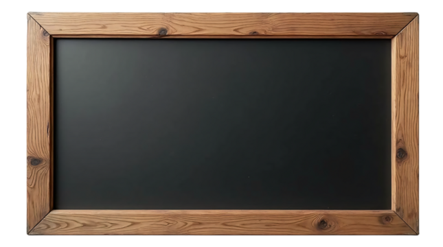 Blank Blackboard on Transparent Background (PNG).
