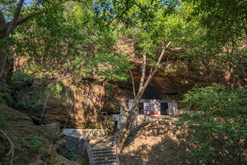 Pachmarhi, Madhya Pradesh, India - October 26 2018 : Bada mahadev temple in pachmarhi.