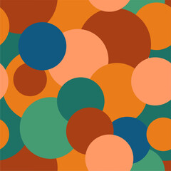 Seamless colorful multicolor art decor wallpaper print pattern with circles background for paper, textile, pck etc abstract geometry vector illustration endless