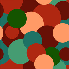 Seamless colorful multicolor art decor wallpaper print pattern with circles background for paper, textile, pck etc abstract geometry vector illustration endless