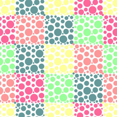 Seamless colorful multicolor art decor wallpaper print pattern with circles background for paper, textile, pck etc abstract geometry vector illustration endless