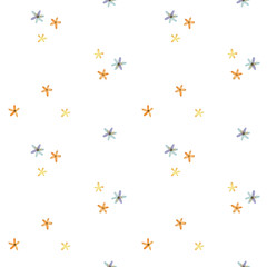 Seamless watercolor pattern with small flowers.