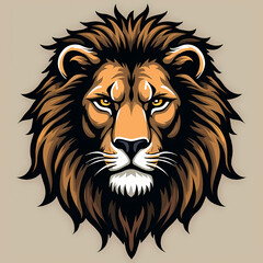 Obraz premium Simple lion head monochrome logo no text