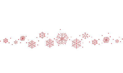 Snowflakes border,red   Christmas banner