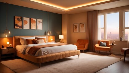 Photo modern style interior room 3d illustration
