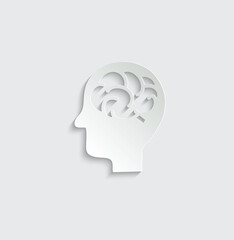 human head with brain vector icon