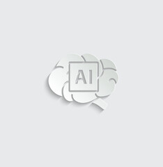 ai bain icon vector Artificial intelligence icon logo