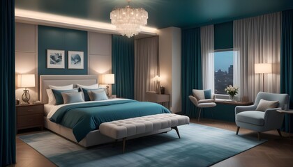Photo modern style interior room 3d illustration