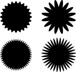 Abstract black and white element in circular, radial style