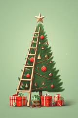 Fototapeta premium Christmas tree plant gift anticipation.