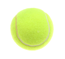 One light green tennis ball isolated on white
