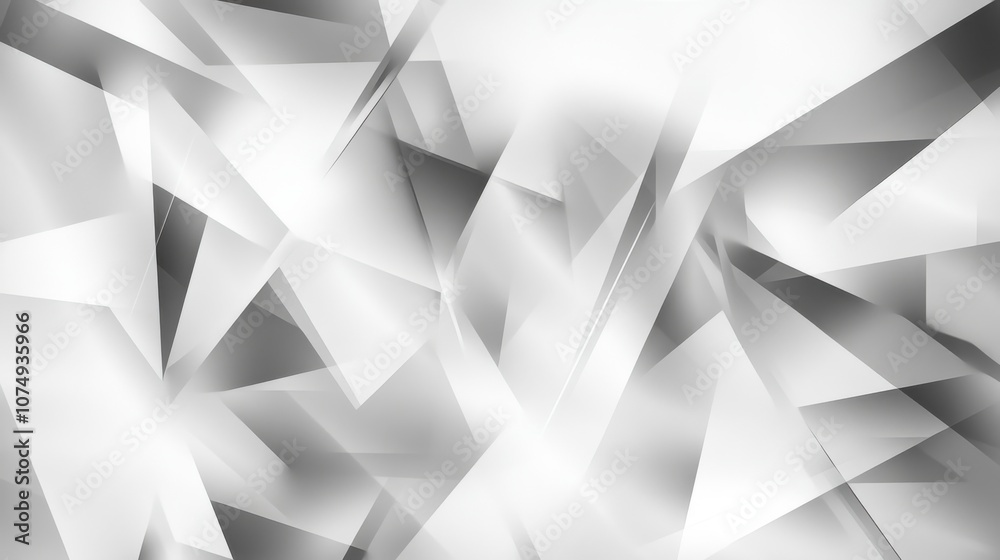 Aufkleber Abstract white and grey geometric pattern displaying dynamic shapes and textures in a contemporary design